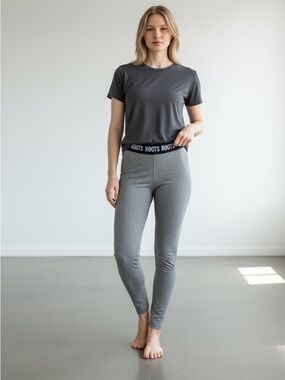 Roots Wide Ban Relaxed Leggings - Grey